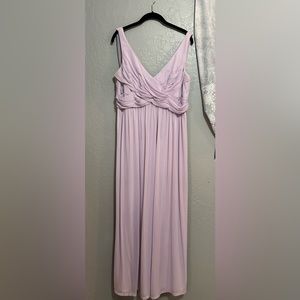 David’s Bridal Long Bridesmaid Dress with Cowl Back Detail